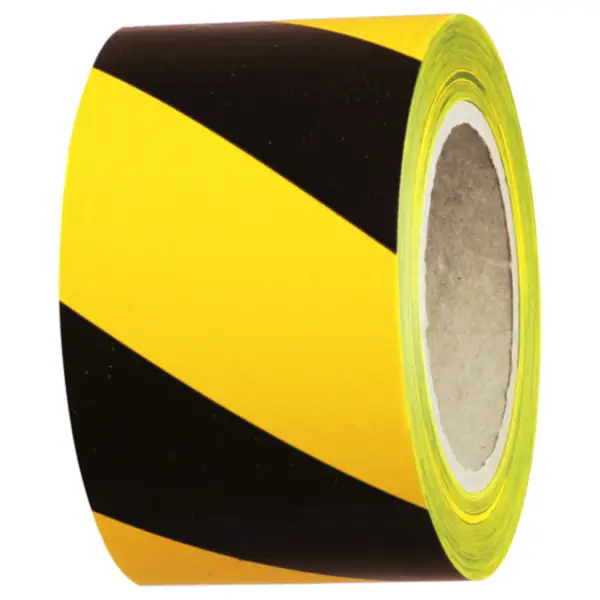 Barrier Warning Tape – Black/Yellow x 75mm