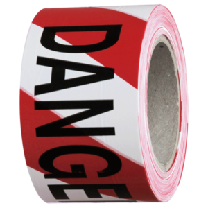 Barrier Warning Tape – Black/Yellow x 75mm