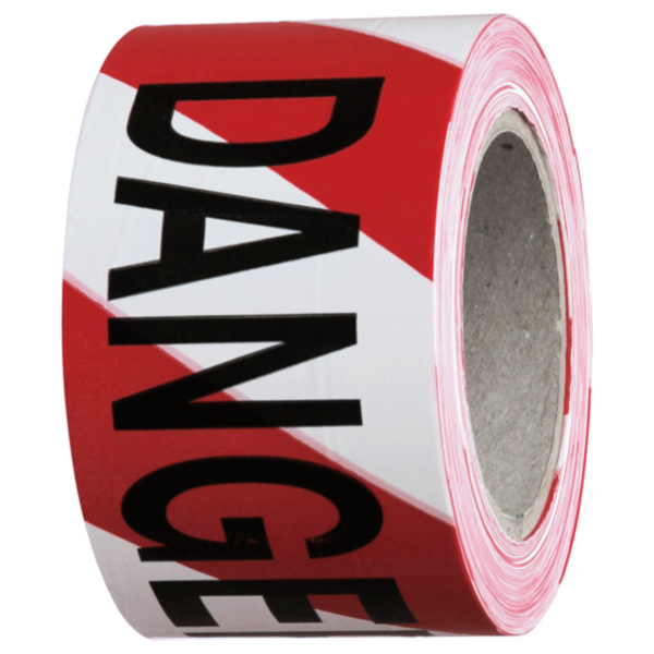 Barrier Warning Tape – Black/Yellow x 75mm
