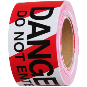 Barrier Warning Tape – Black/Yellow x 75mm